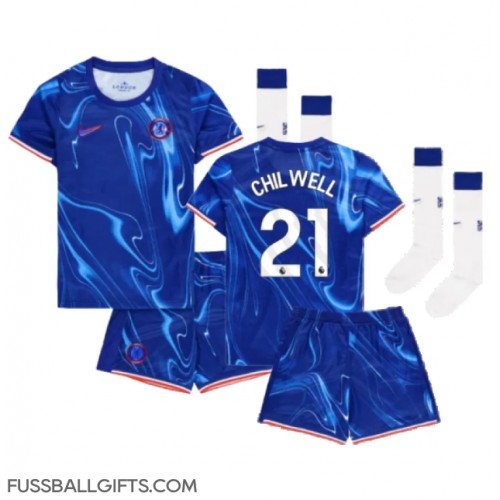 Chelsea Ben Chilwell #21 Fußballbekleidung Heimtrikot Kinder 2024-25 Kurzarm (+ kurze hosen)